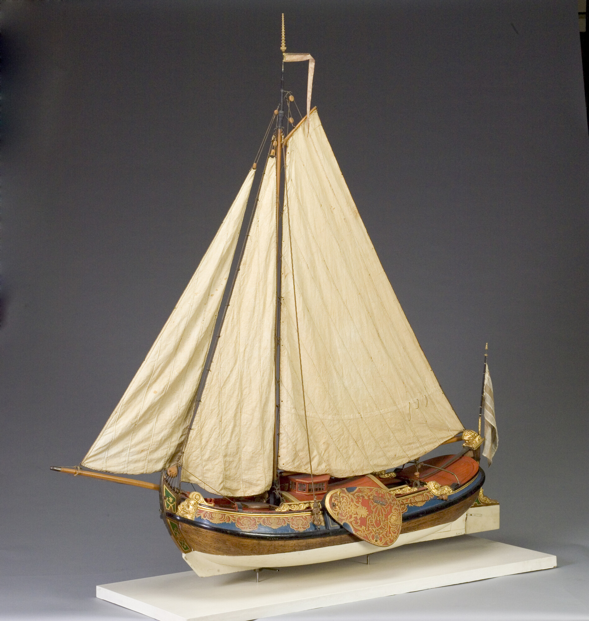 A.0149(0003); Model van een boeier of kopjacht; scheepsmodel