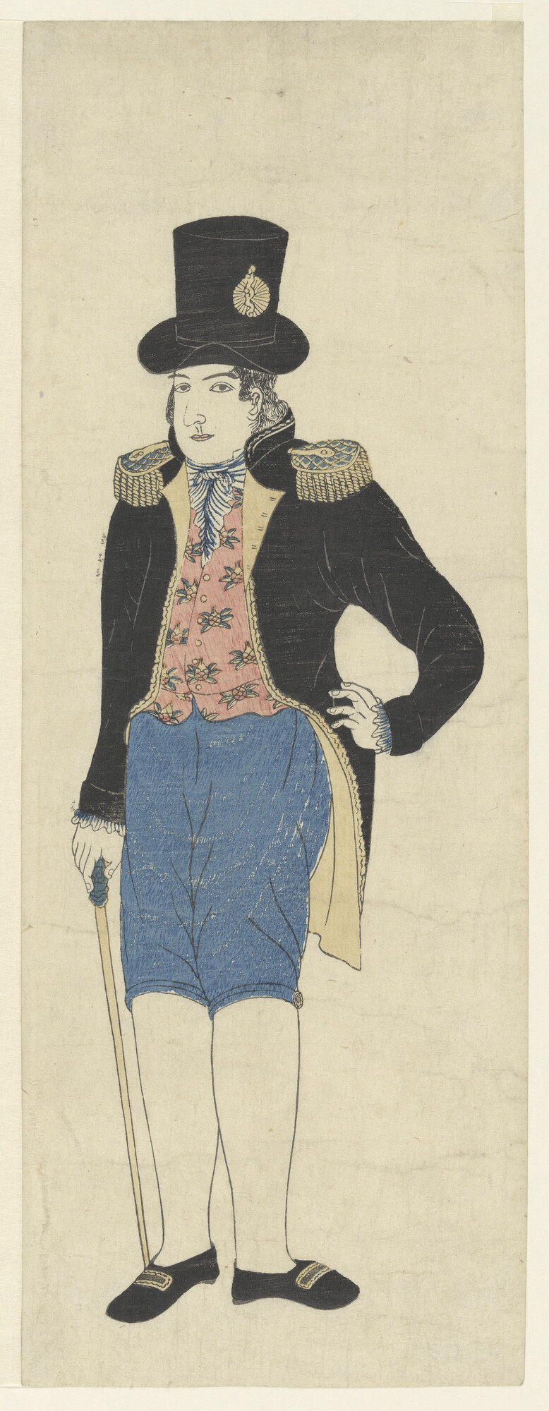A.3283(02); Nagasaki-prent: portret van een Europeaan; prent