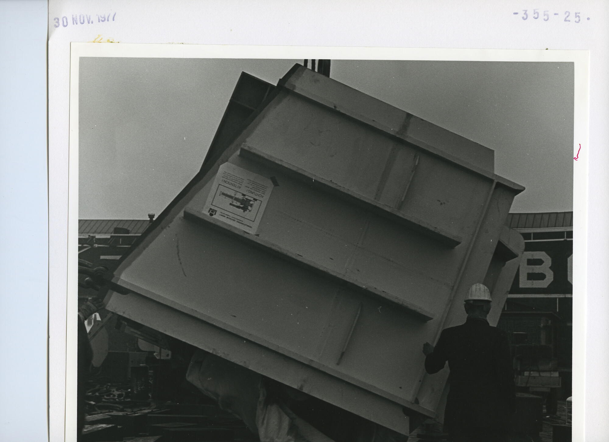 S.5444(6033)2; Foto van de stabiliser-sectie voor het containerschip ms. Incotrans Spirit; foto