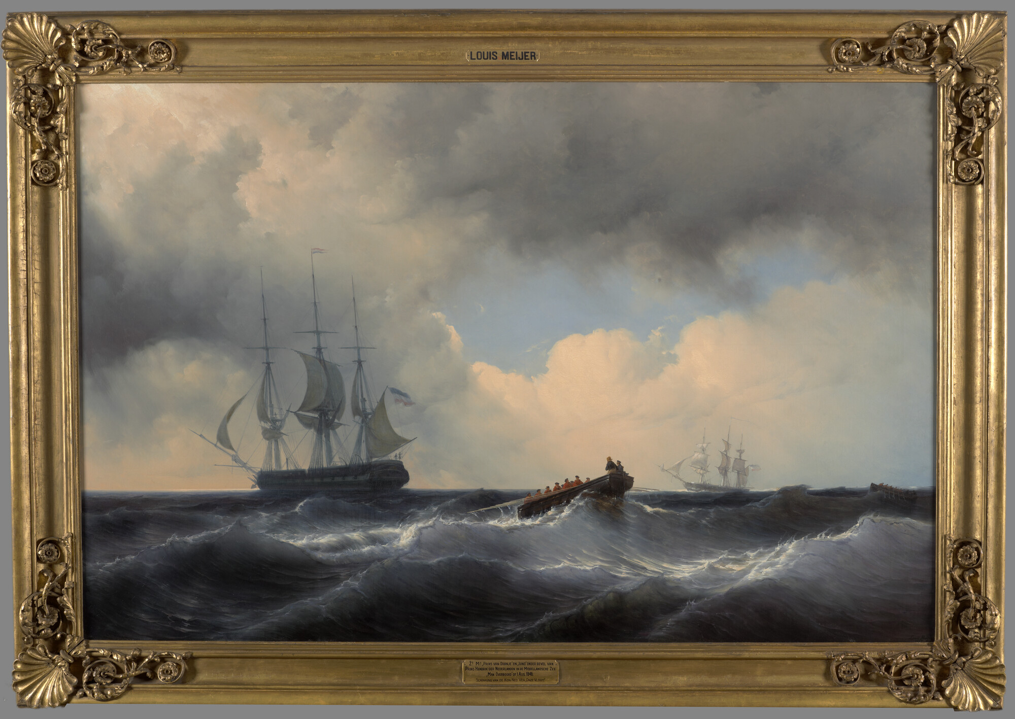 S.0984(03); Man over boord tijdens een eskaderreis naar de Middellandse Zee, 1846; schilderij