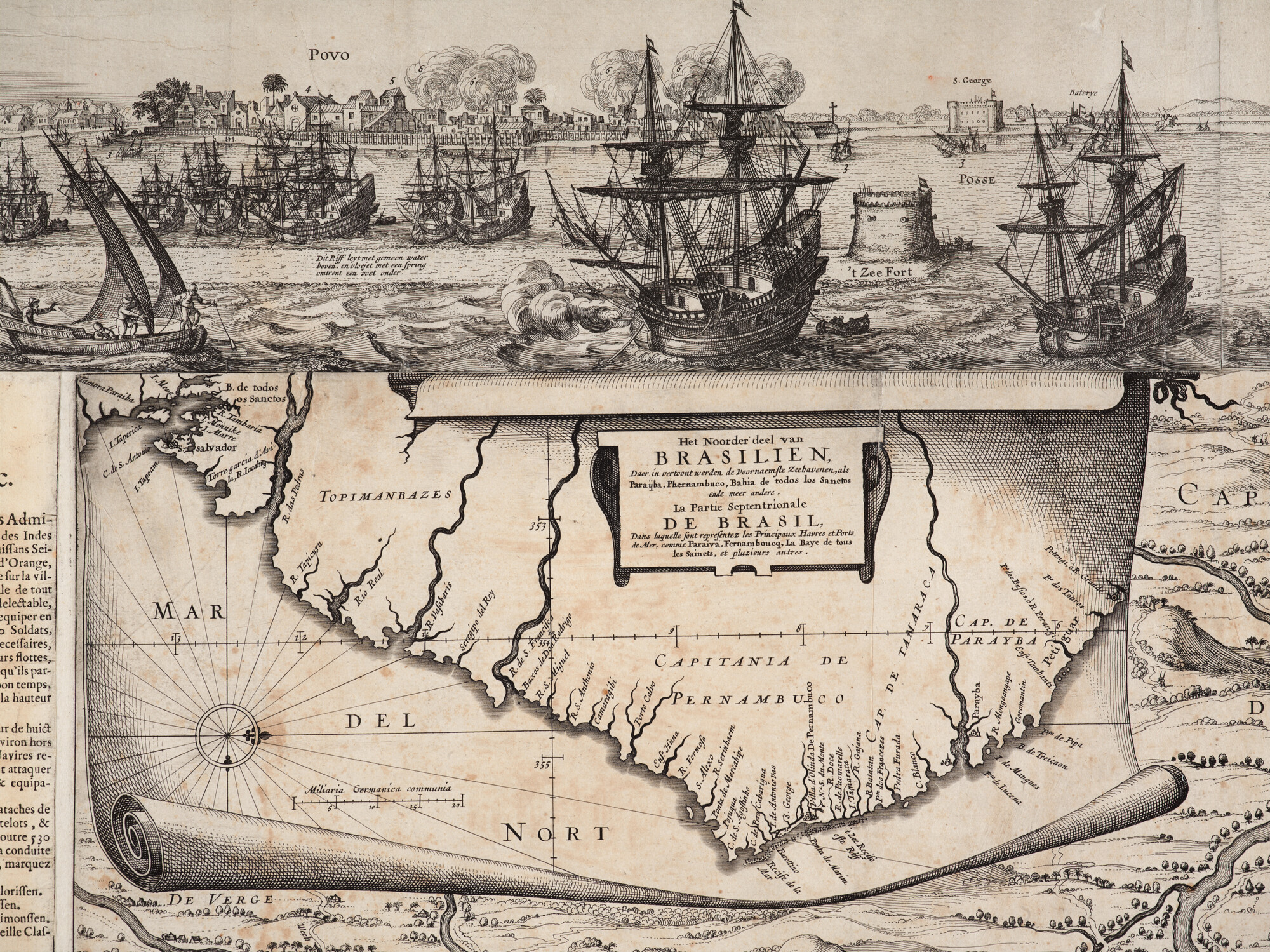 A.0145(130); De stad Olinda in Pernambuco, Brazilië; kaart