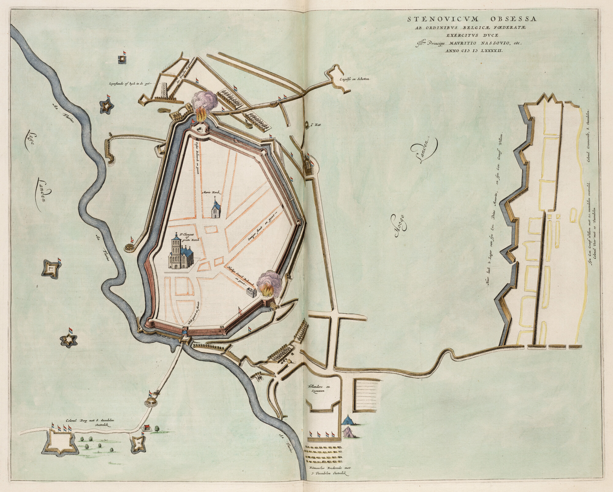S.1034(15) [kaart 077]; Kaart van het beleg van Steenwijk in 1592; landkaart