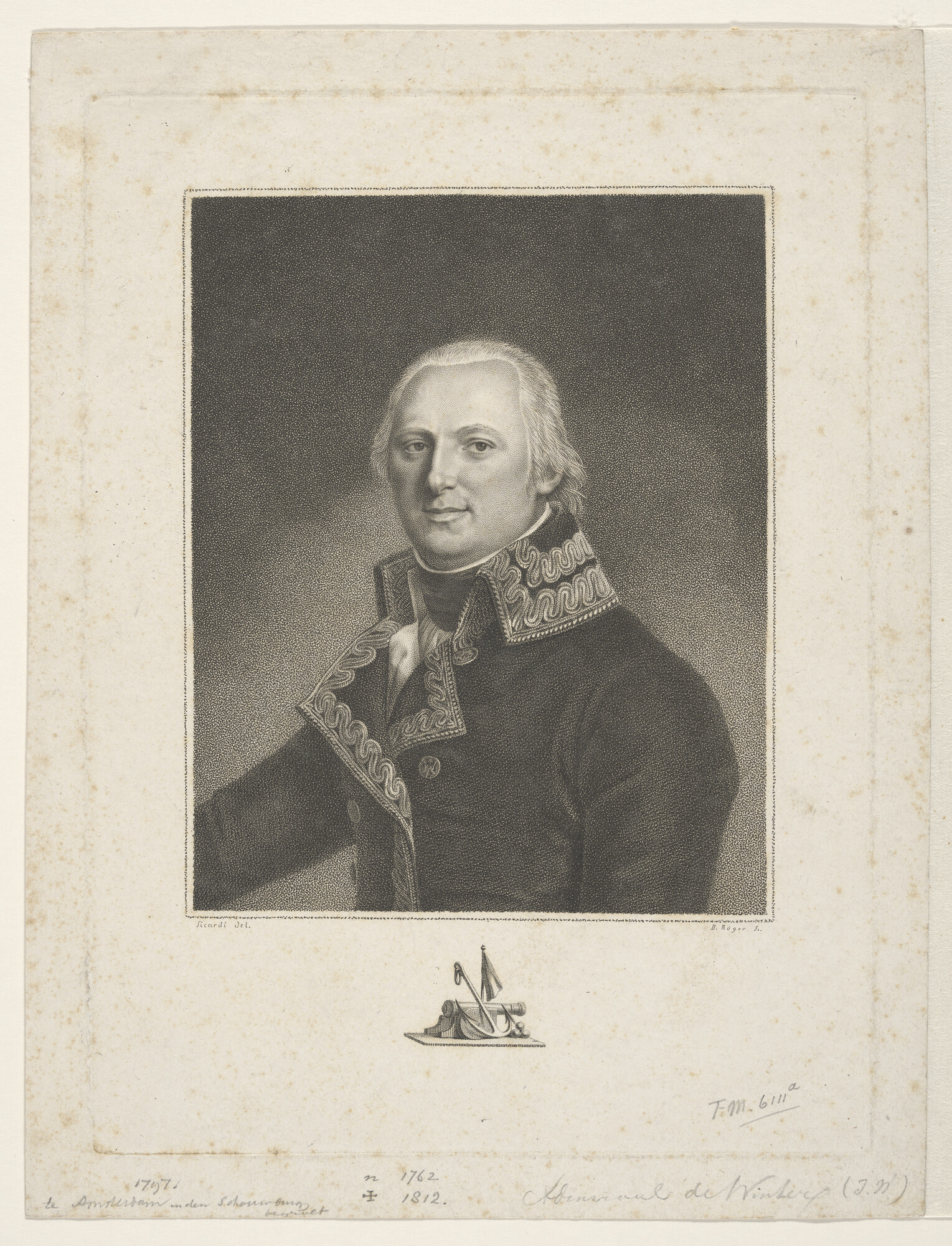A.0145(179) [nr 0077]; Portret van Admiraal J.W. de Winter; prent