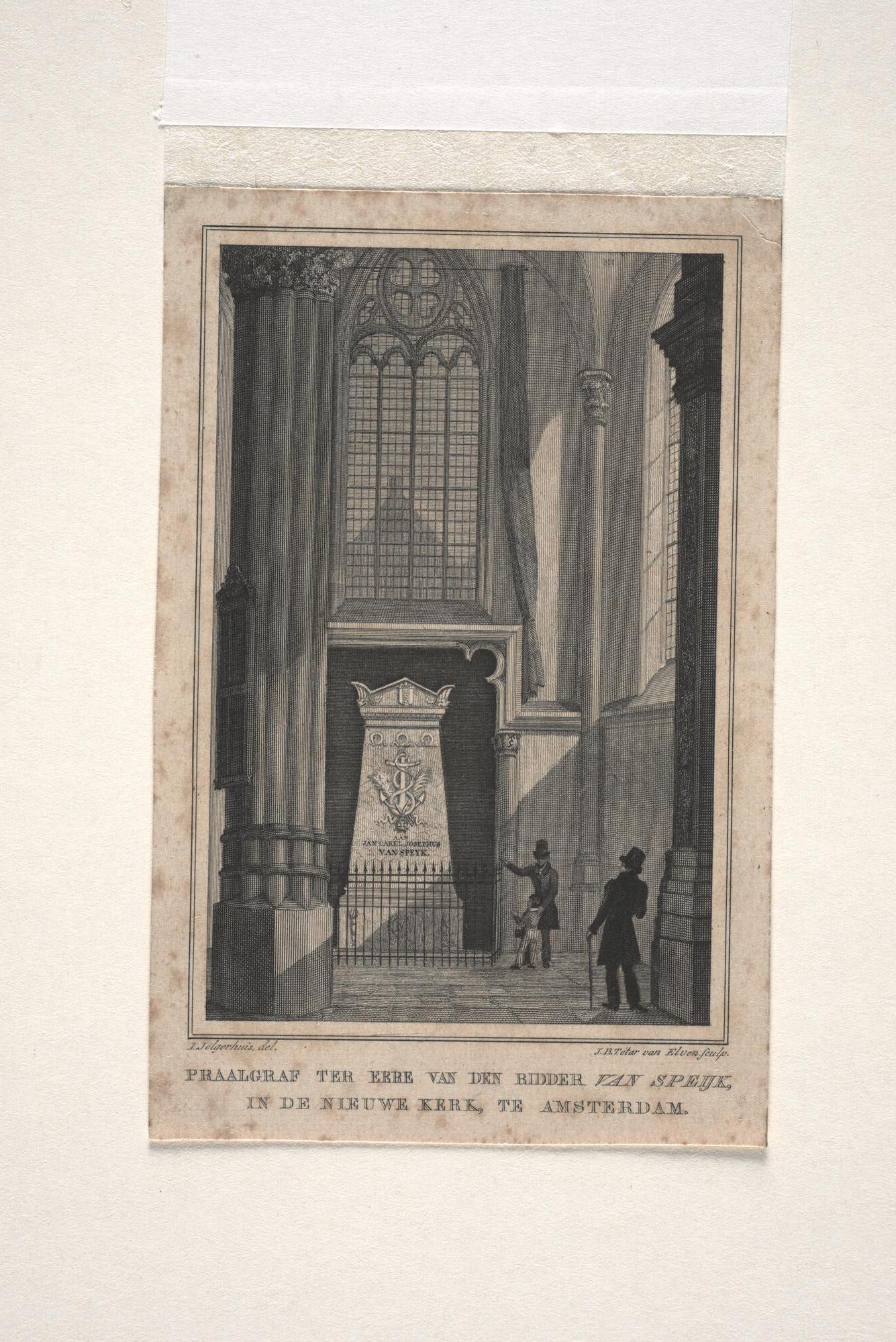 A.0482(03)30; Het praalgraf van Van Speyk in de Nieuwe Kerk te Amsterdam; prent