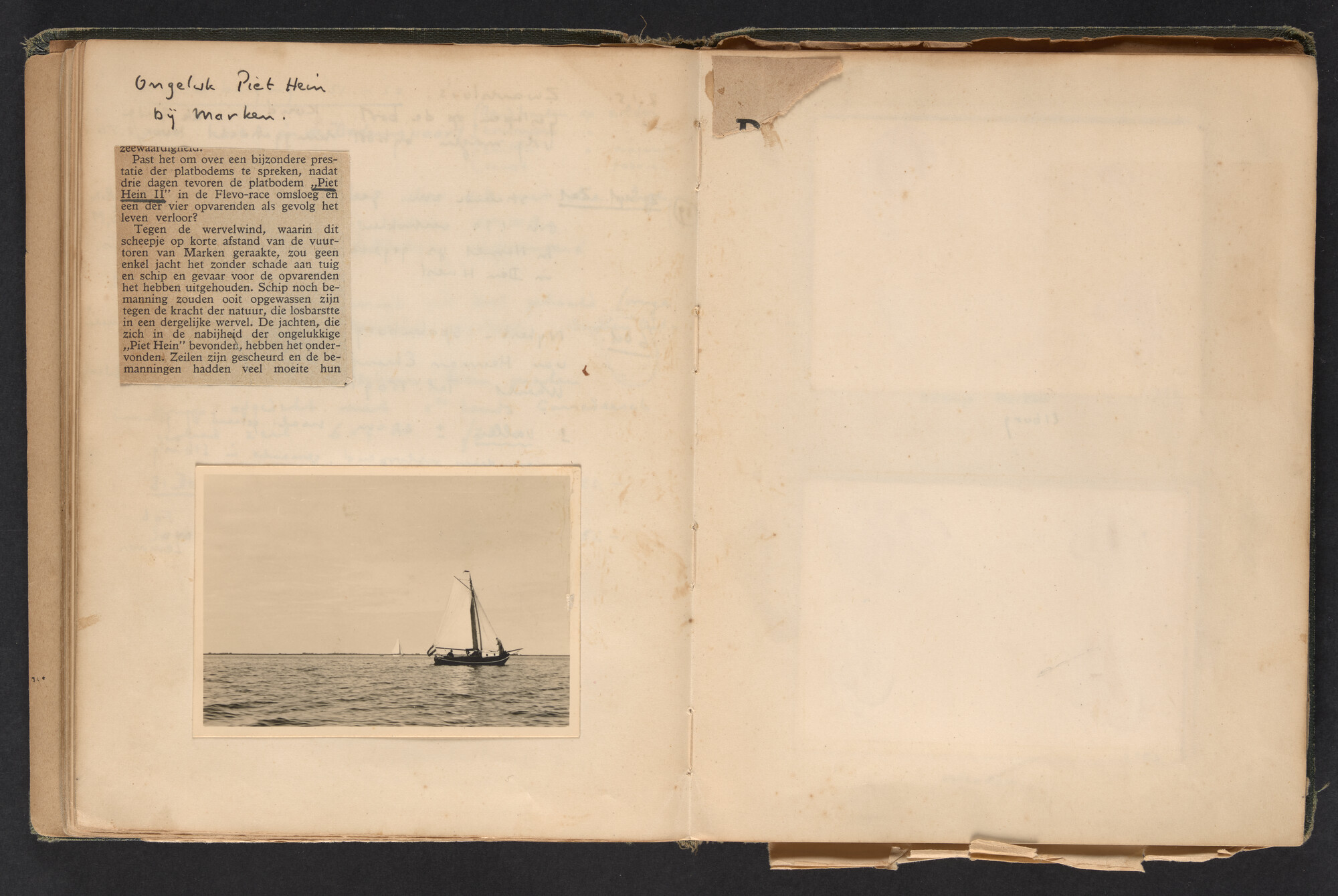 2017.0790; Logboek c.q. fotoalbum van reizen met zeeschouw Grutto in Nederland, 1949-1951; logboek