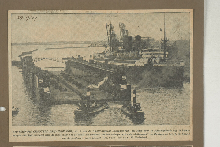 2001.1755; Omslag met vele foto's en knipsels van meest bergingsactiviteiten door Reederij v/h Gebroeders Goedkoop te Amsterdam in de periode 1929 / 1949; omslag