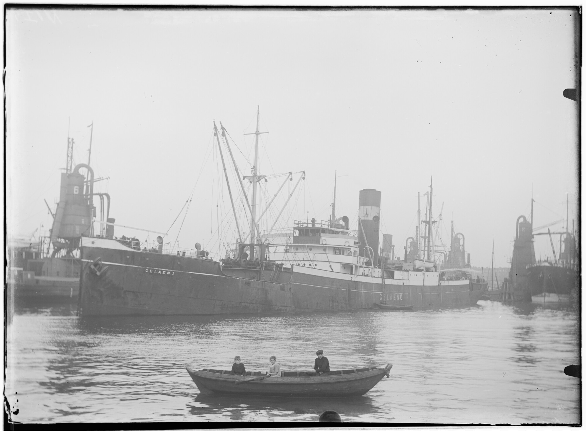 2018.1062; Glasnegatief van het vrachtschip Celaeno (Nederlands, 1916); glasnegatief