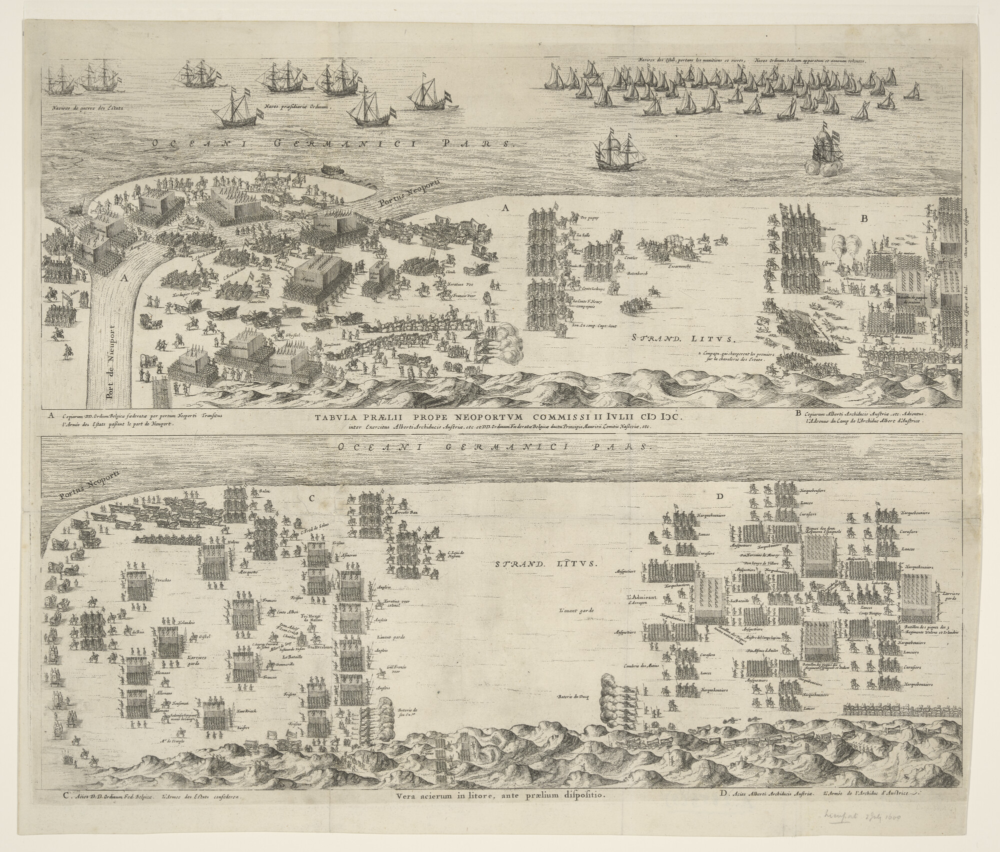 A.2859(09); Slag bij Nieuwpoort, 2 juli 1600; prent