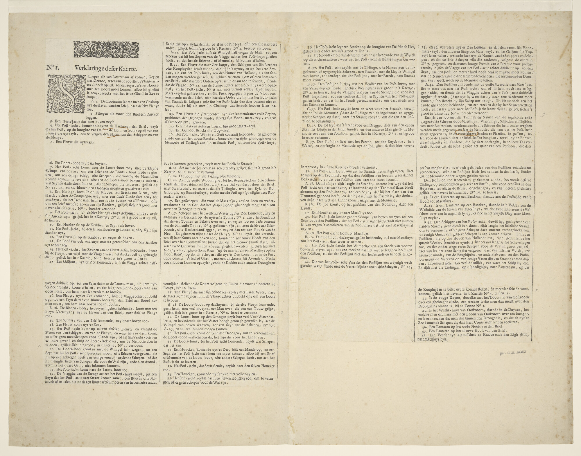 A.0149(0792); Verklaring van de Kaart van Quacq; prent
