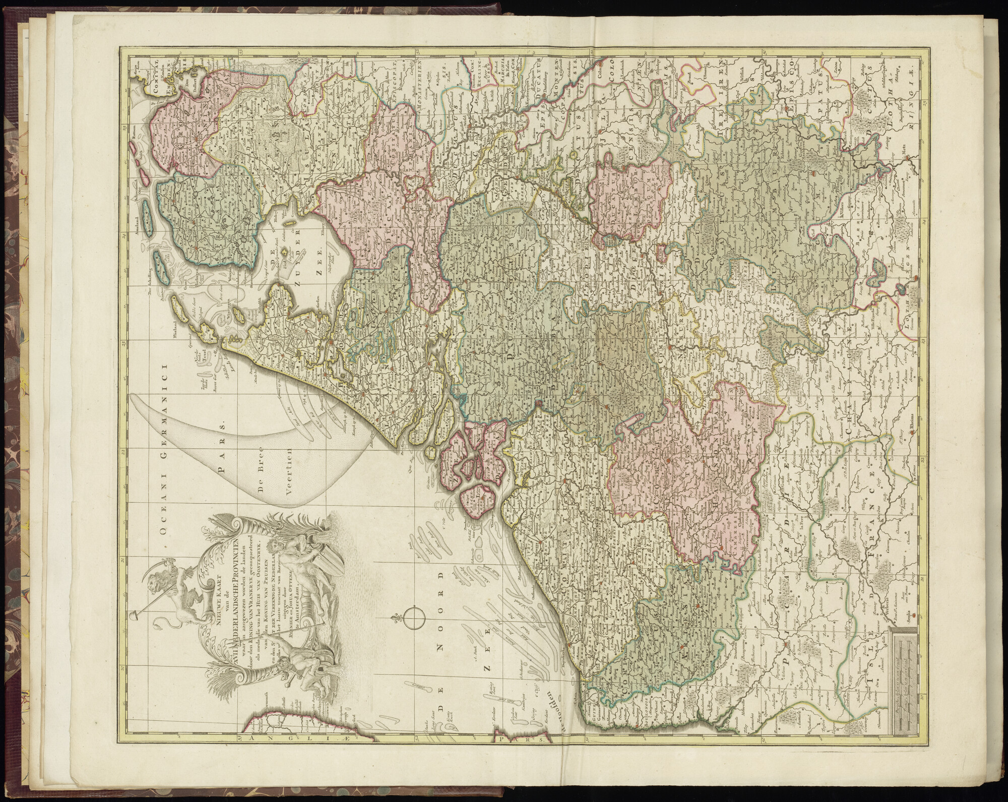 B.0032(029) [kaart 002]; Kaart van Nederland, België, Luxemburg en Noord-Frankrijk; kaart