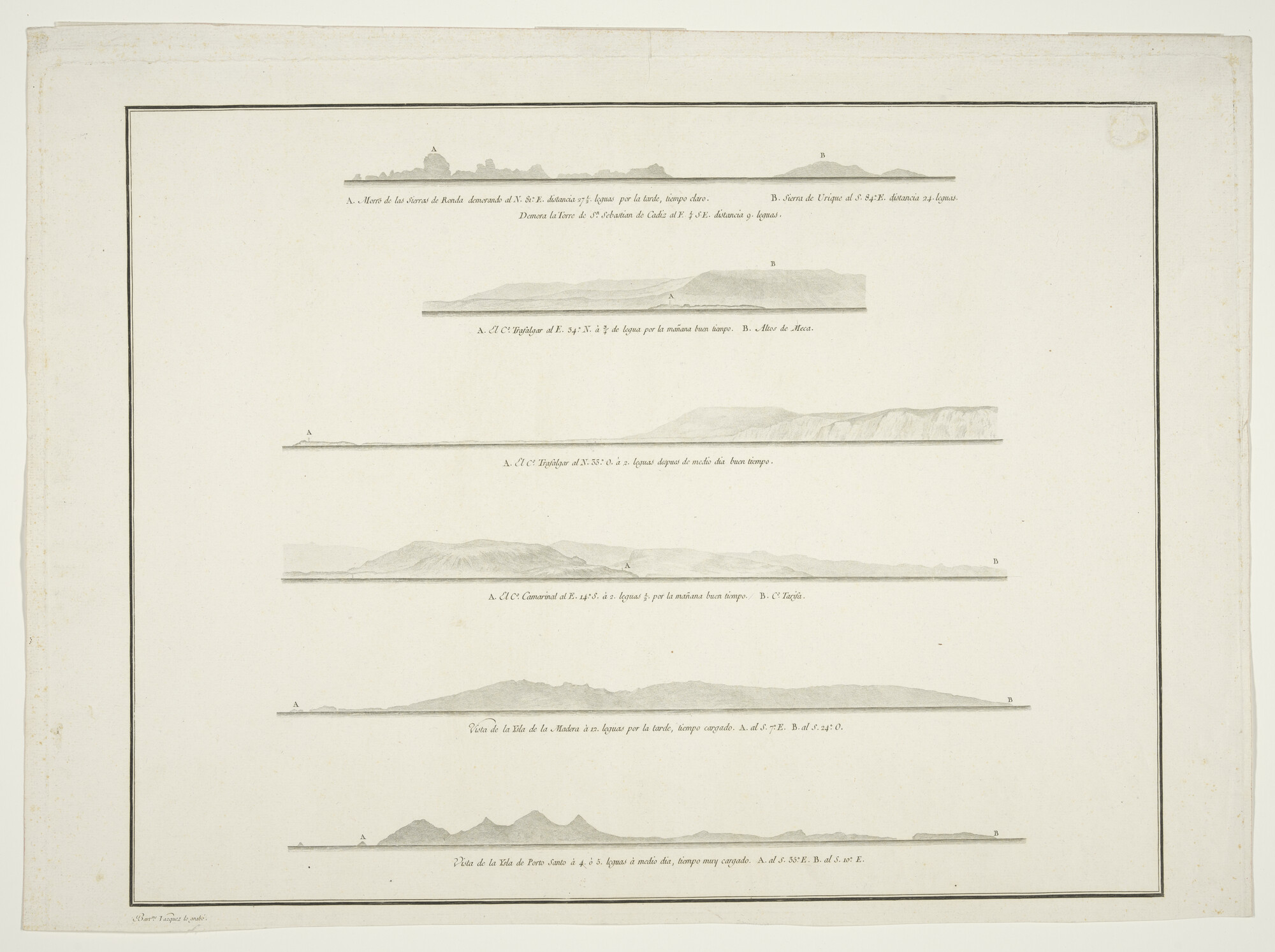 A.2249(04)4; Kaart van landverkenningen langs de kust van Spanje; zeekaart