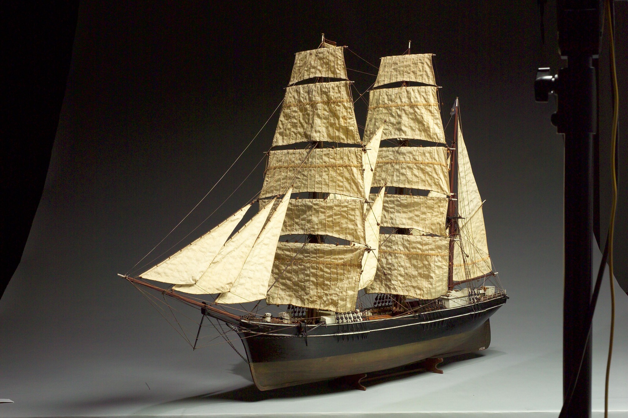 S.2136; Model van de klipperbark Thorbecke VII; scheepsmodel