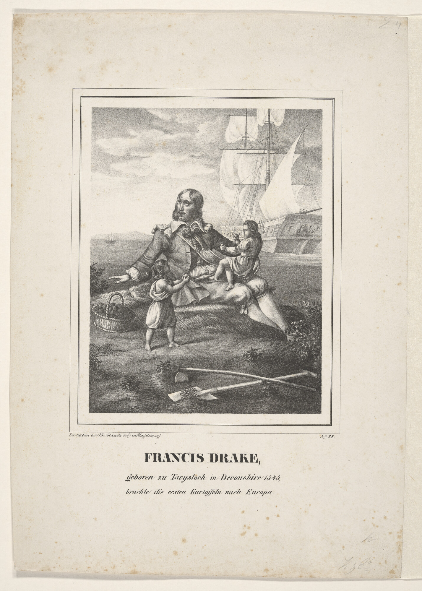 A.0075(092); Portret van Francis Drake; prent