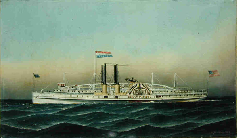 S.1220; Het raderstoomschip Newport; schilderij