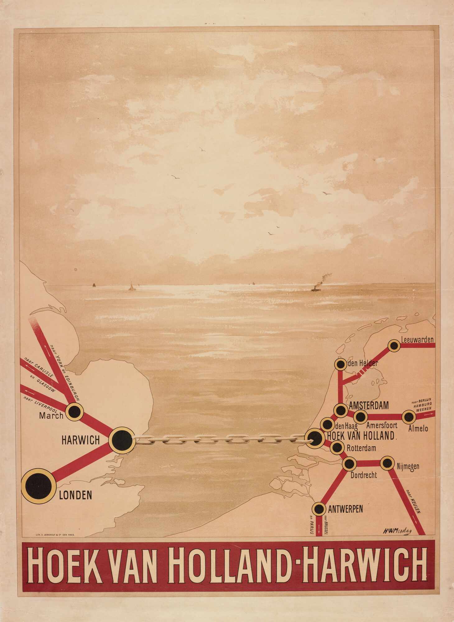 A.5399(07); Hoek van Holland - Harwich; affiche