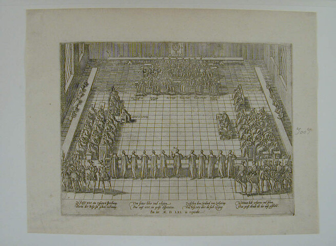 A.0145(027)024; Colloquium te Poissy, september 1561; prent