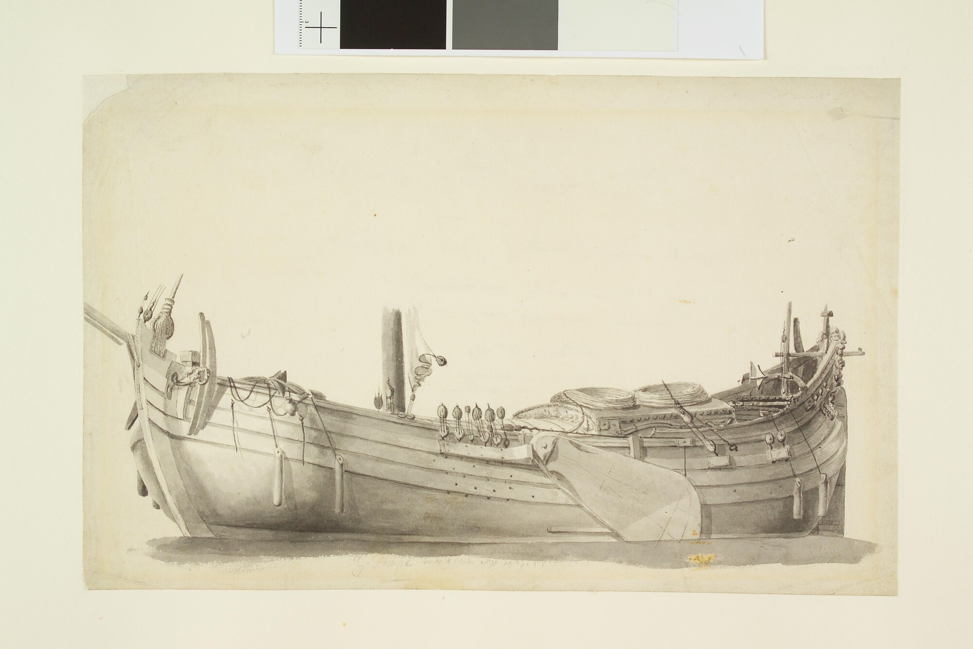 A.0149(0220); Tekening van een boeier; tekening