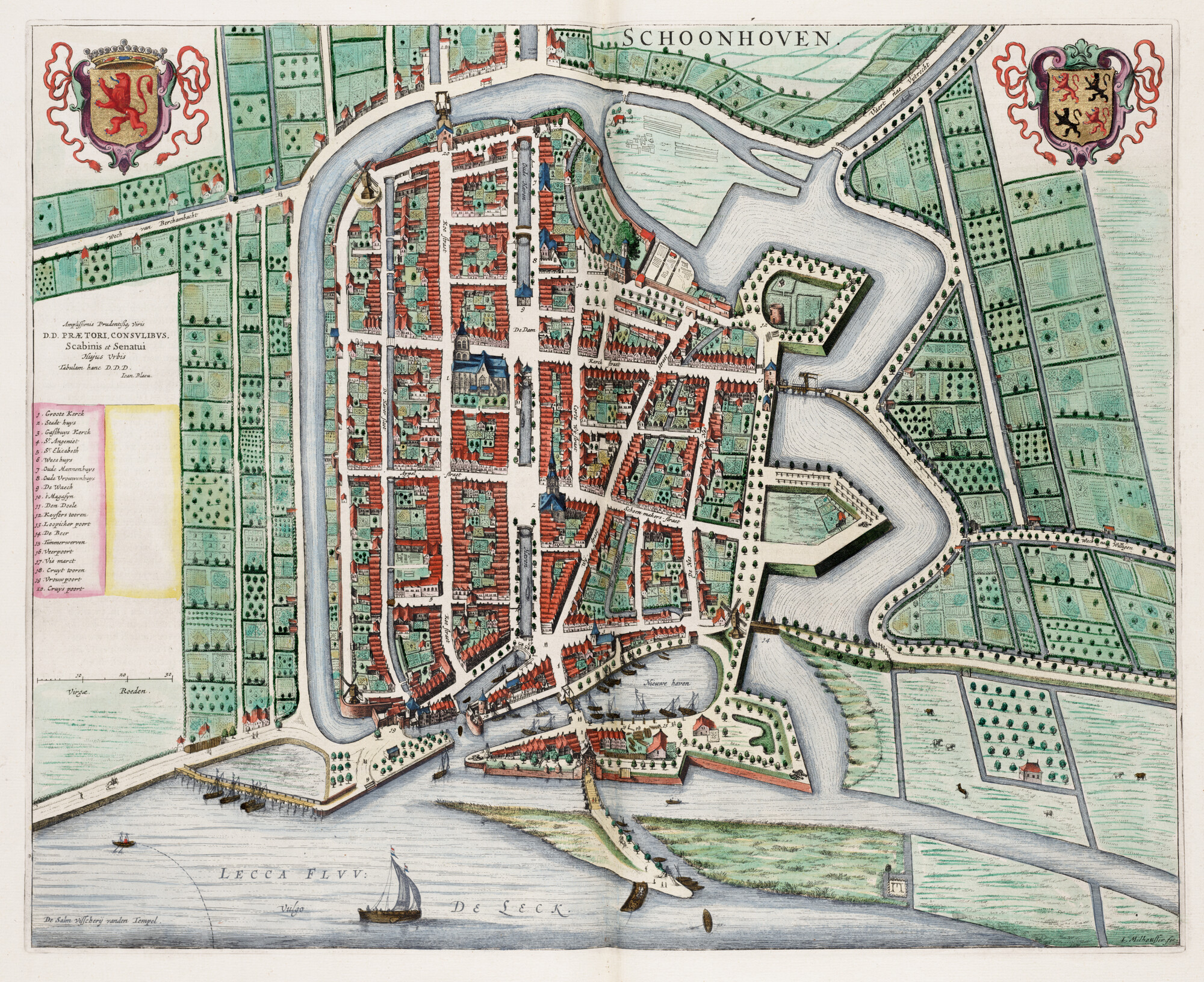 S.1034(15) [kaart 032]; Kaart van Schoonhoven; landkaart