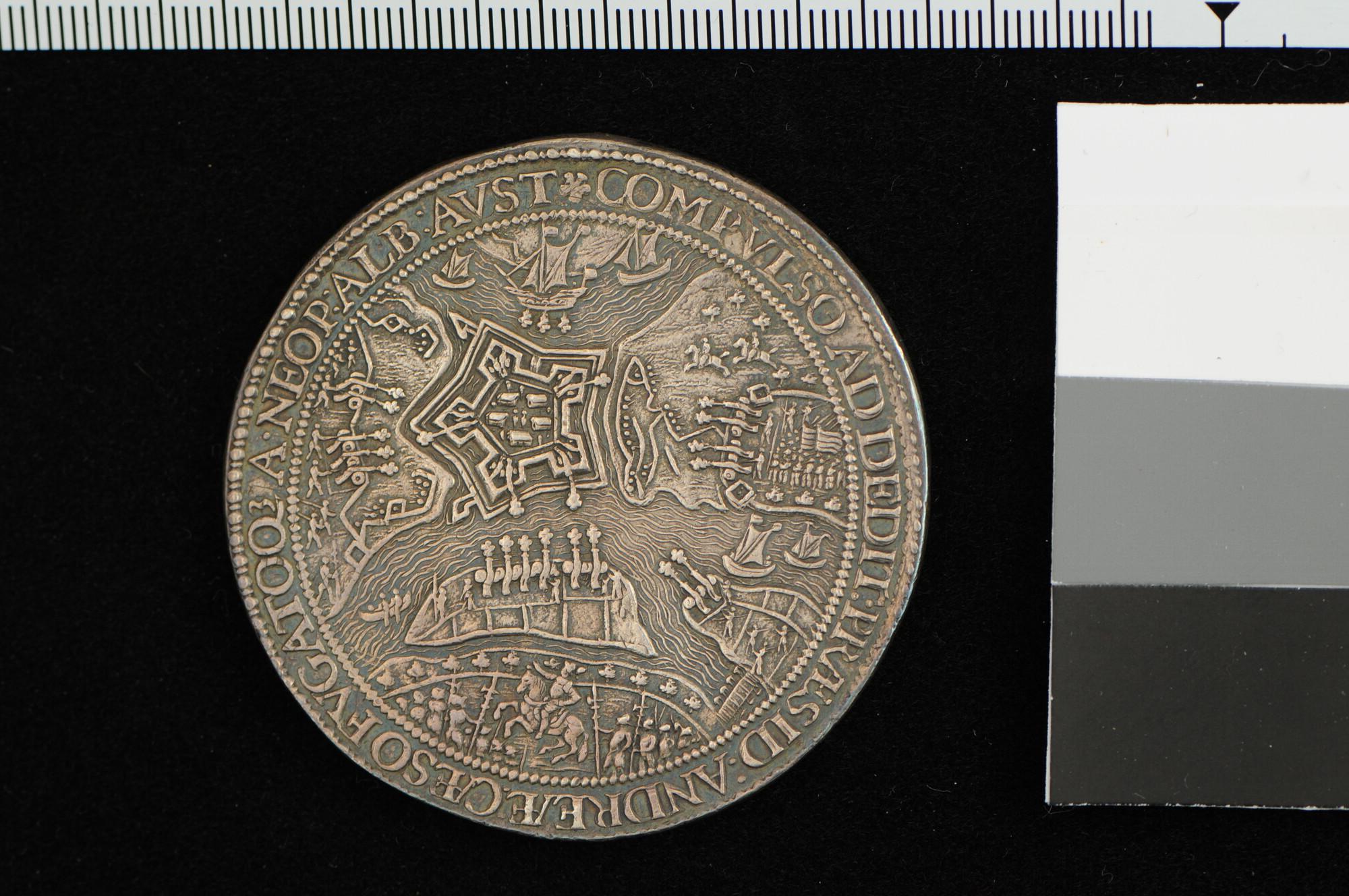 A.1013(01); Penning geslagen op de Slag bij Nieuwpoort, 1600; penning