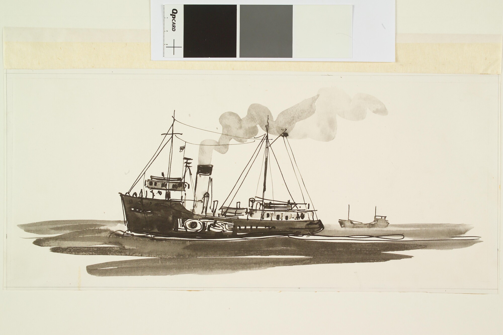 A.5568(09); Een Duitse loodsboot; tekening