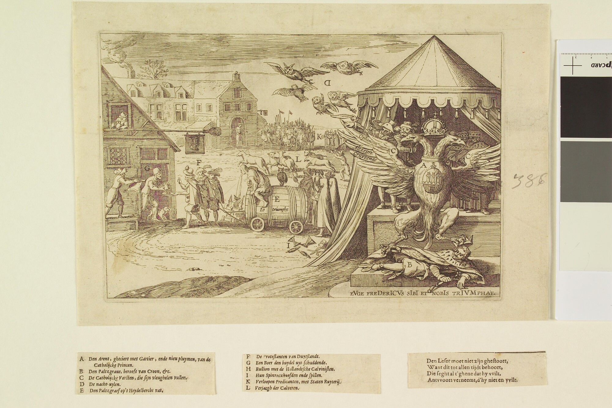 A.0145(027)419; Spotprent op Frederik V van de Palts (de Winterkoning), 'Den Calvinische Roffelpot', 1620; prent