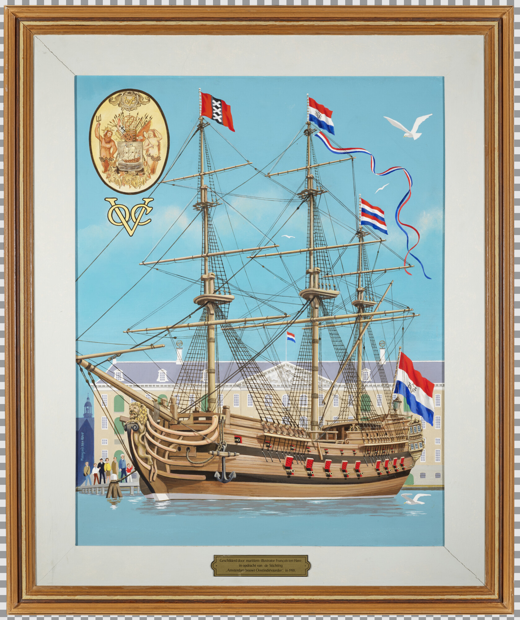 2020.0251; Replica van de Oost-Indiëvaarder Amsterdam; schilderij
