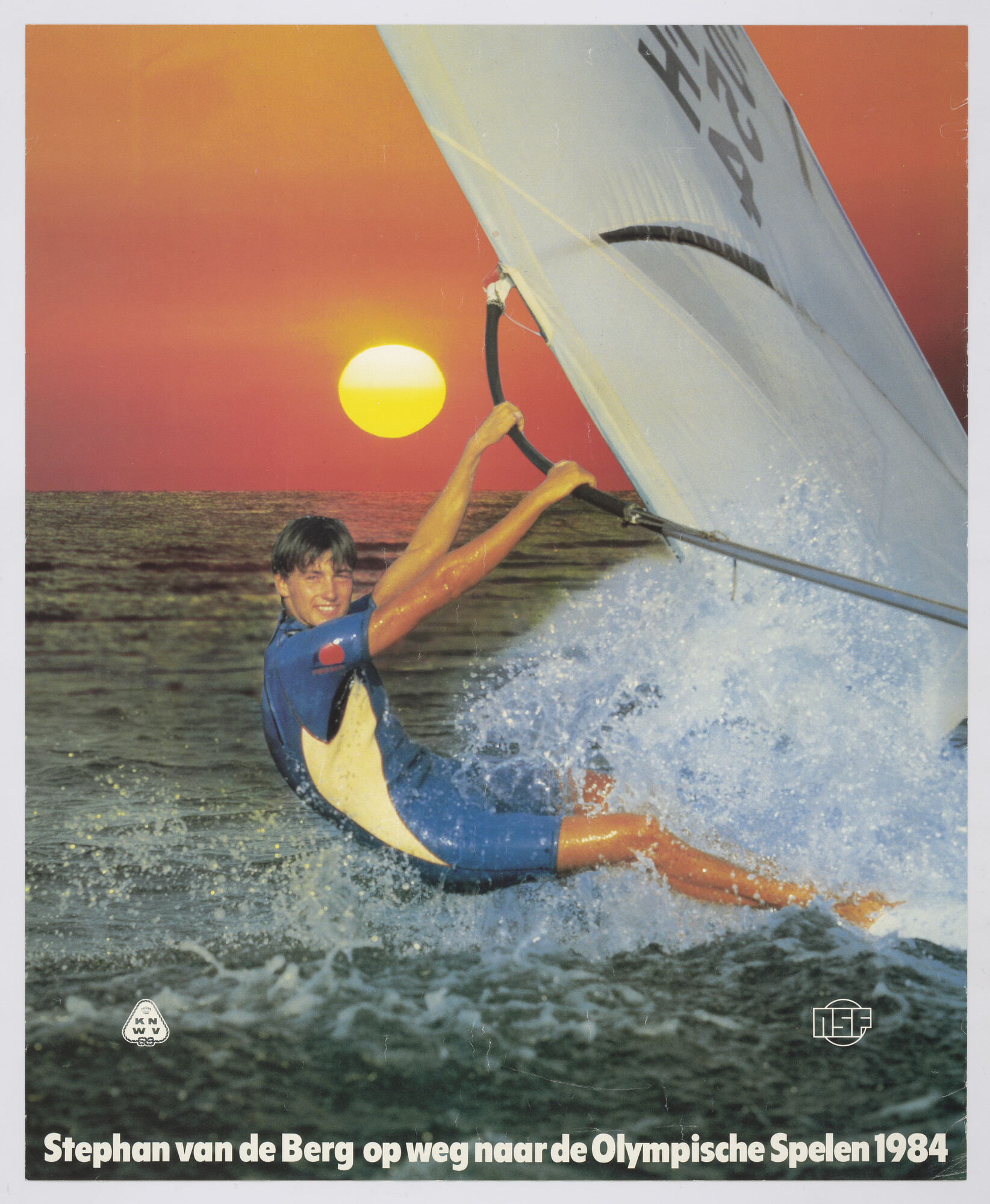 1989.0731; Olympische Spelen met een afbeelding van de plankzeiler Stephan van de Berg; affiche