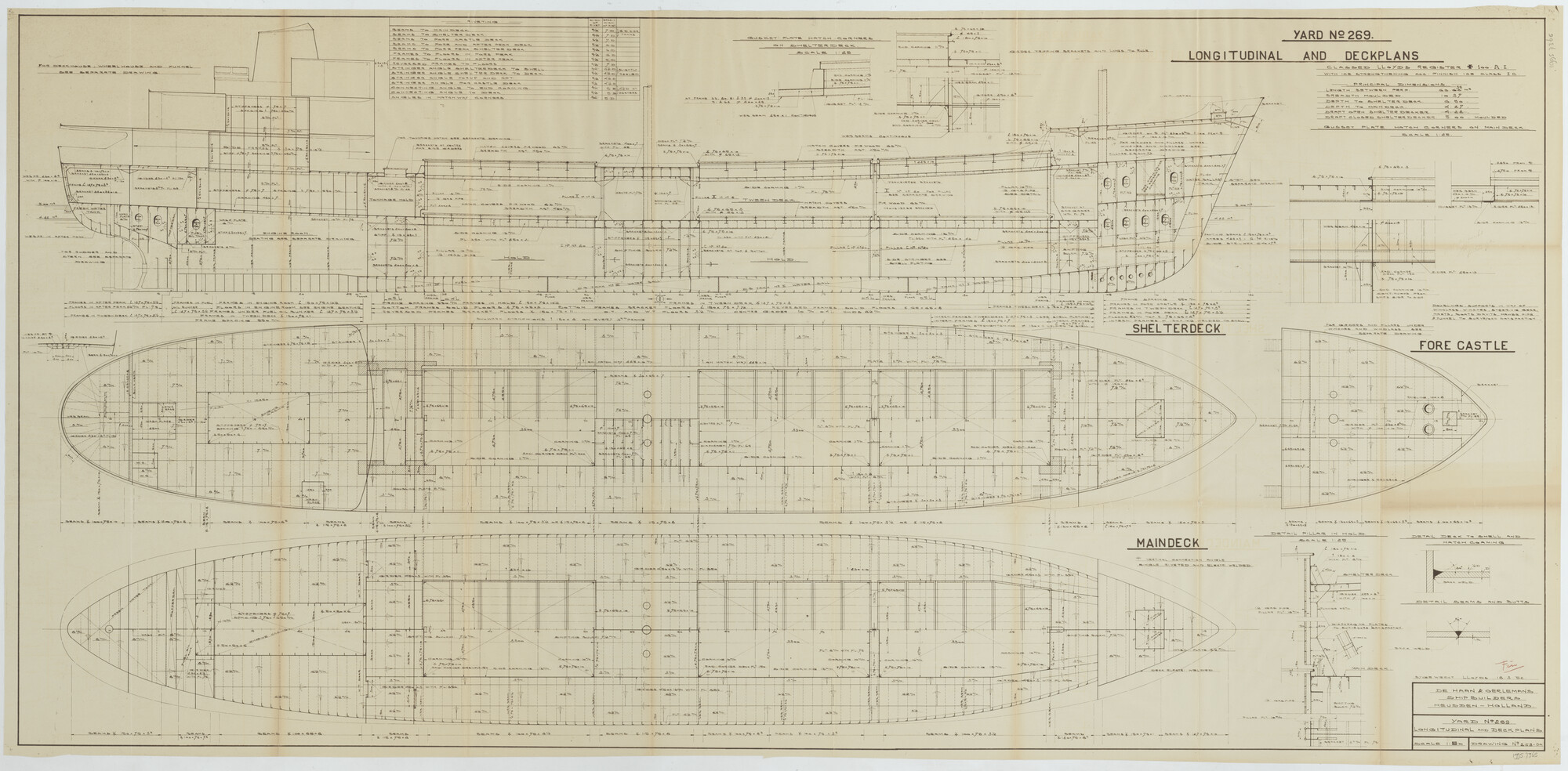 1995.7365; Constructieplan (1:50) van een Finse motorcoaster (De Haan en Oerlemans [...]; technische tekening