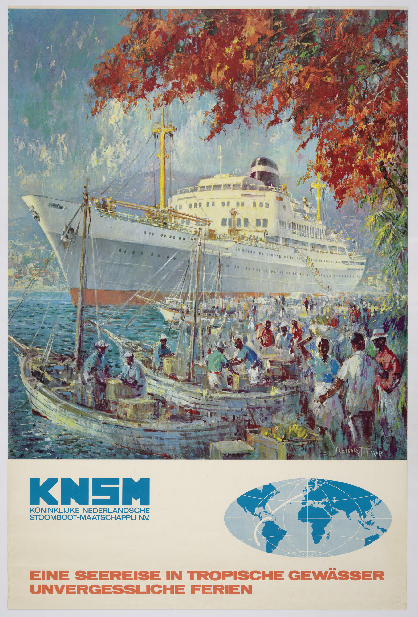 S.7438; Een zeereis met de KNSM in tropische wateren; affiche