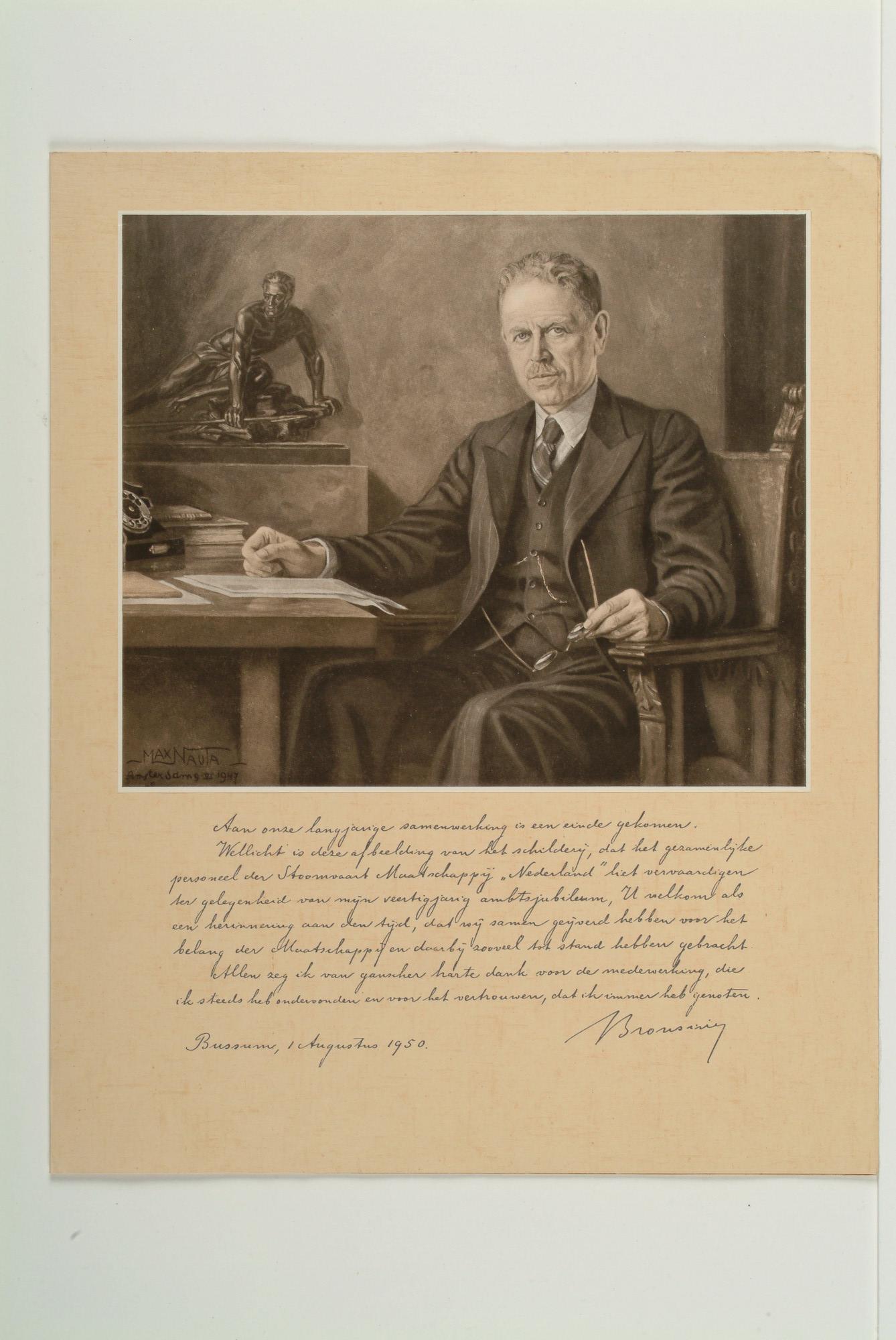 2000.1769; Afbeelding van een schilderij van Max Nauta uit 1947: Portret van dhr Bronsing; foto
