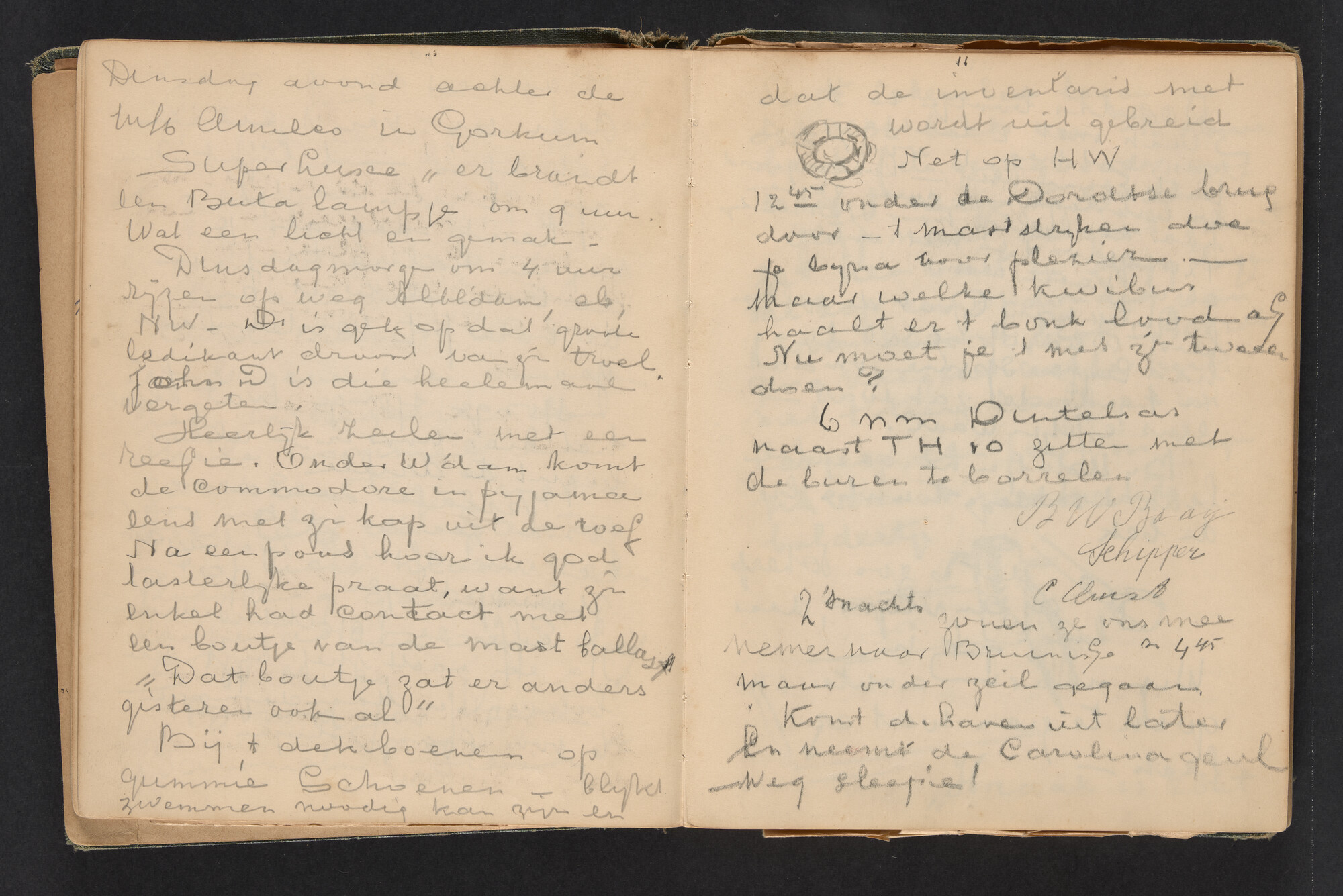2017.0790; Logboek c.q. fotoalbum van reizen met zeeschouw Grutto in Nederland, 1949-1951; logboek