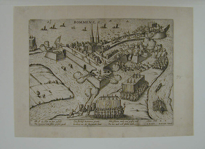 A.0145(027)142; Bommenede door de Spanjaarden ingenomen, 29 september 1575; prent