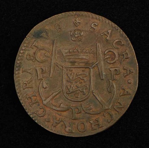 A.0023(042); Rekenpenning op de voorspoedige vaart van de Nederlandse koopvaardijschepen, 1596; jeton