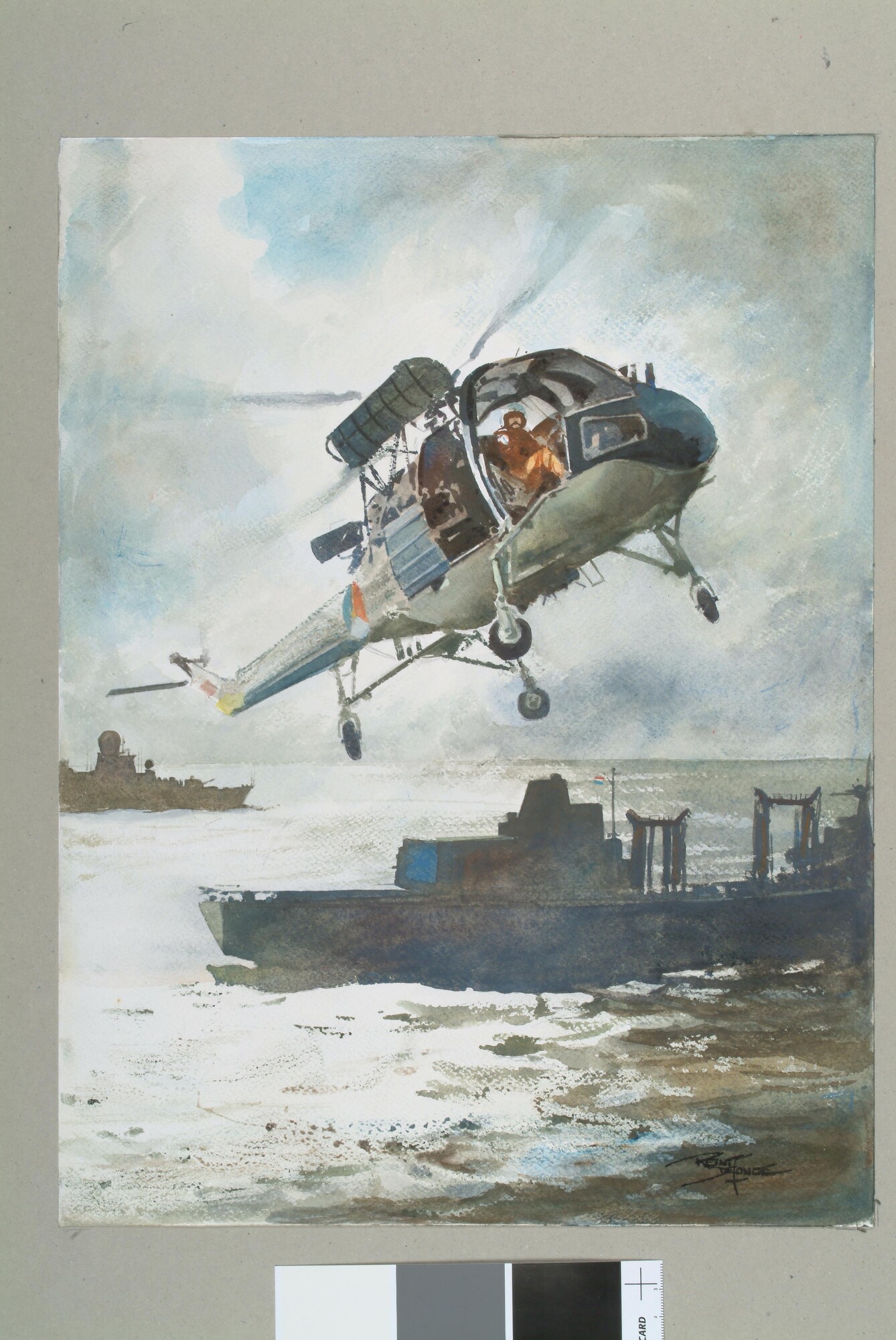 A.5062(01); De onderzeebootjager Hr.Ms. 'Drenthe' (D 816); tekening