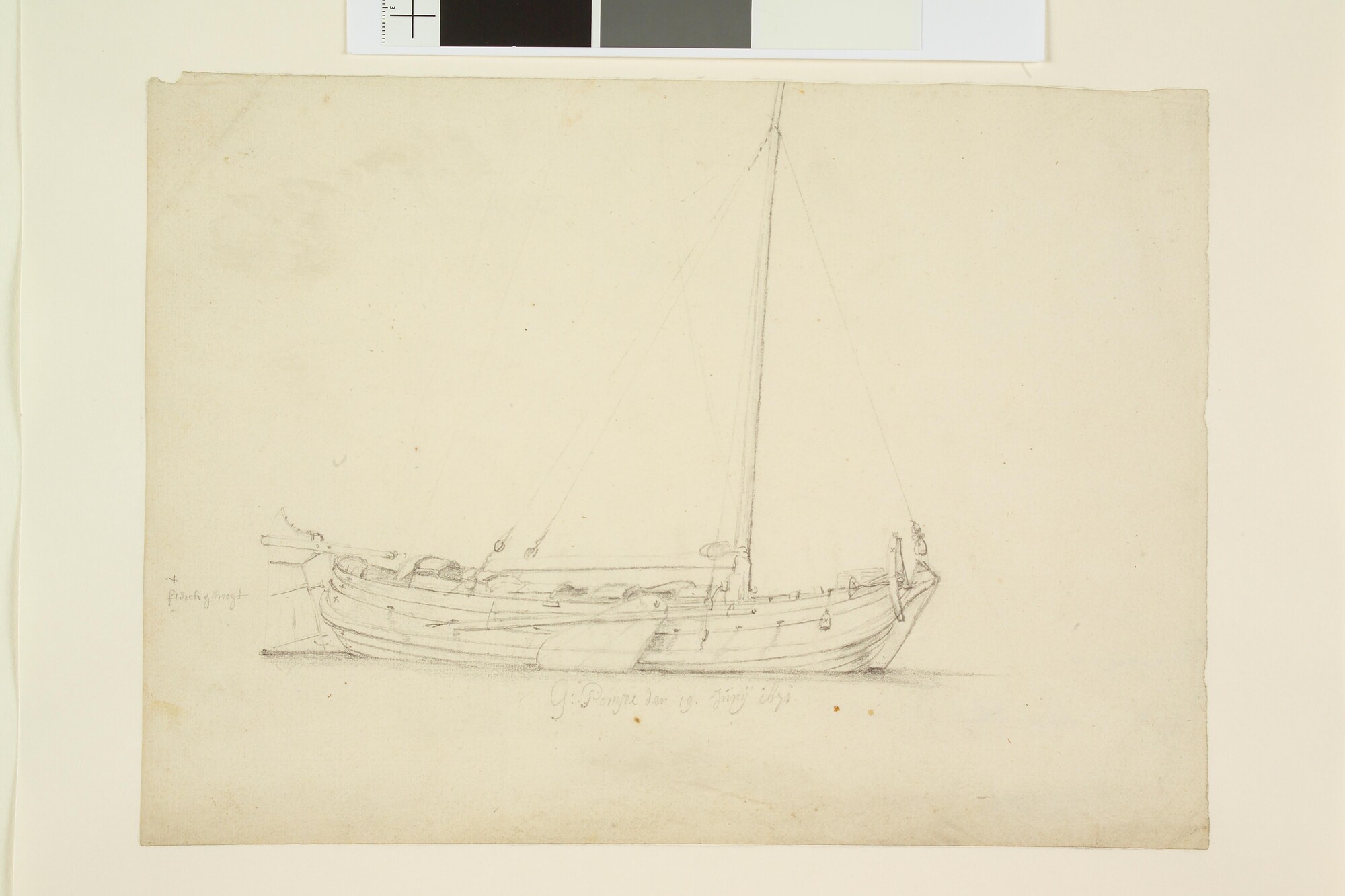 A.1494(09); Een kaagschip; tekening