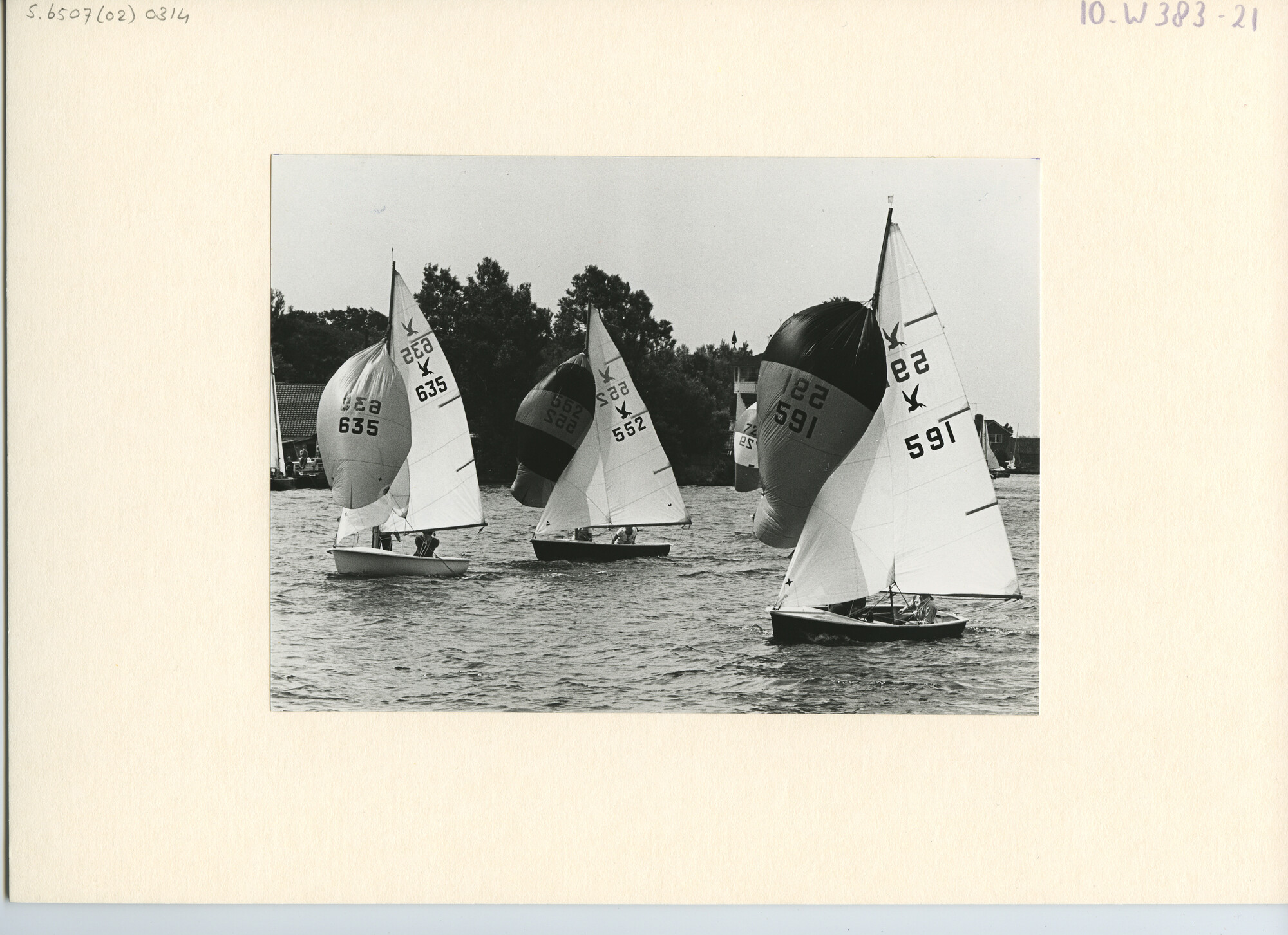S.6507(02)0314.02; Zwart-wit foto van de Stern-klassen B en C, Kaagweek 1968; foto