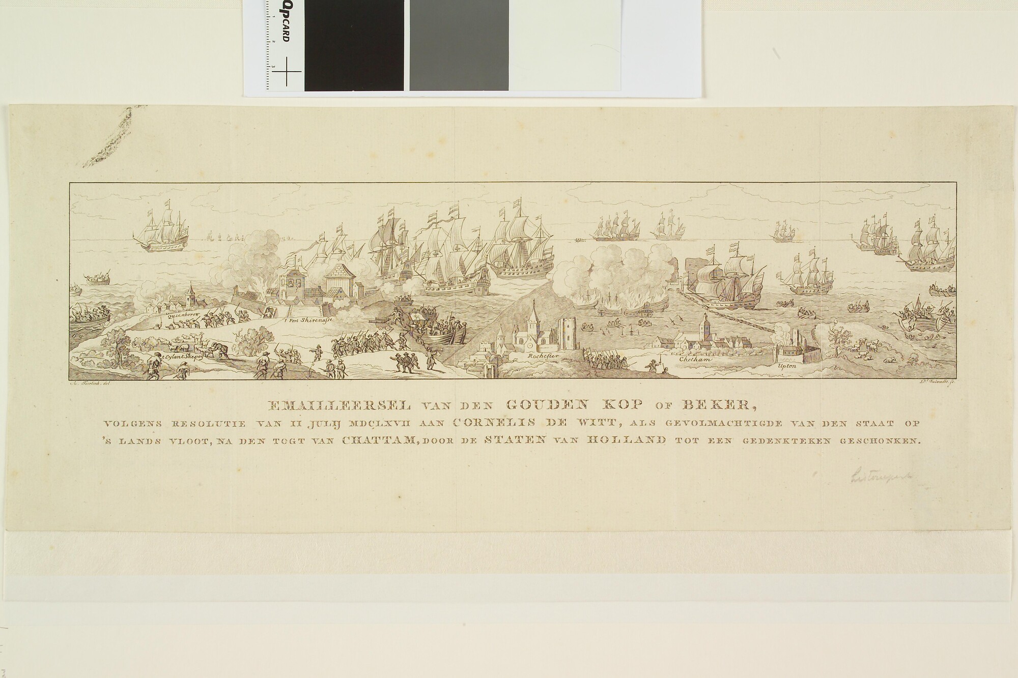 A.0785(03)07b; Afbeelding van het emailleersel van de Gouden Kop of Beker; prent