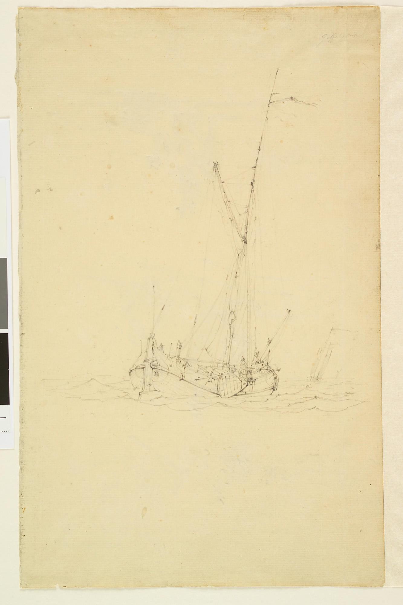A.0149(0481); Een gaffelschip; tekening