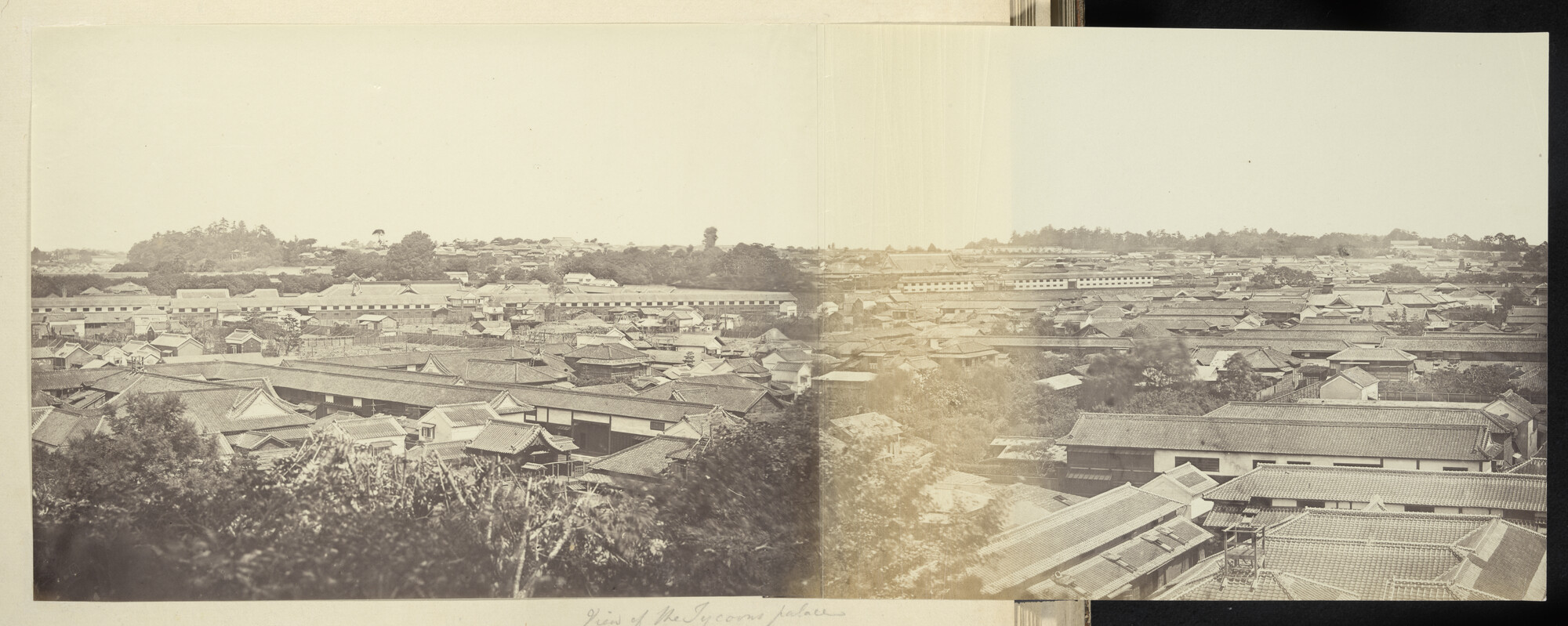 S.3628(03)034; Panoramafoto van het kasteel van de Shogun in Edo (Tōkyō); foto