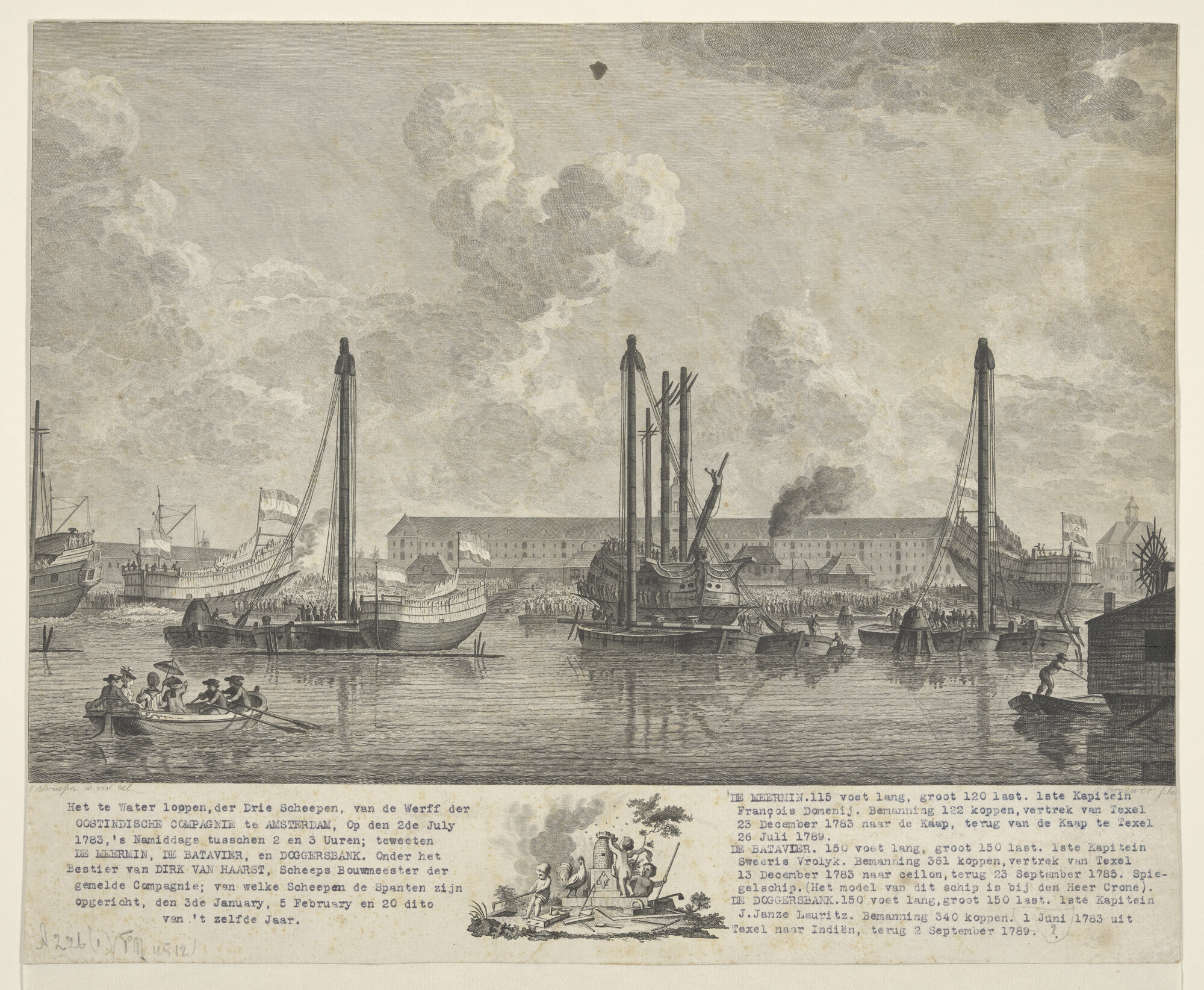 A.0226(01); De werf van de Oost-Indische Compagnie te Amsterdam, 1783; prent