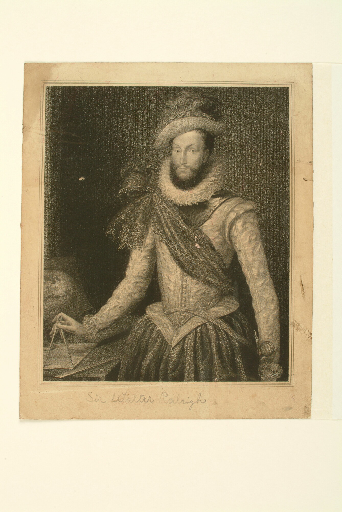 A.0075(186); Portret van Sir Walter Raleigh; prent