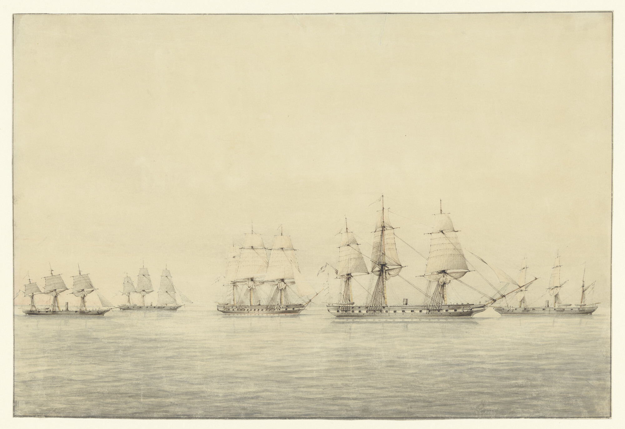 A.4614(b); Het oefeningseskader onder bevel van vice-admiraal F.X.R. 't Hooft; tekening