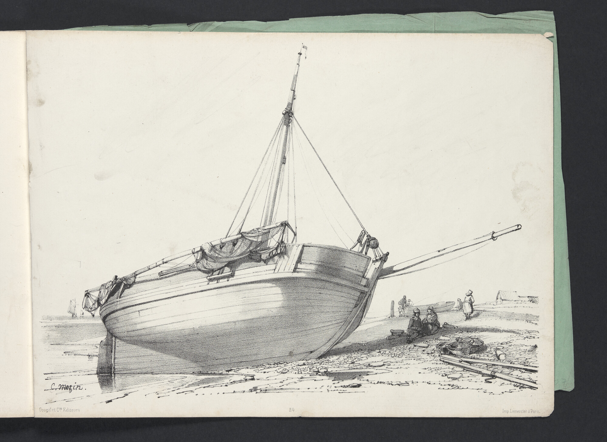 2023.0407; Prentenboek met scenes rond diverse vissersschepen en sloepen; prentenboek