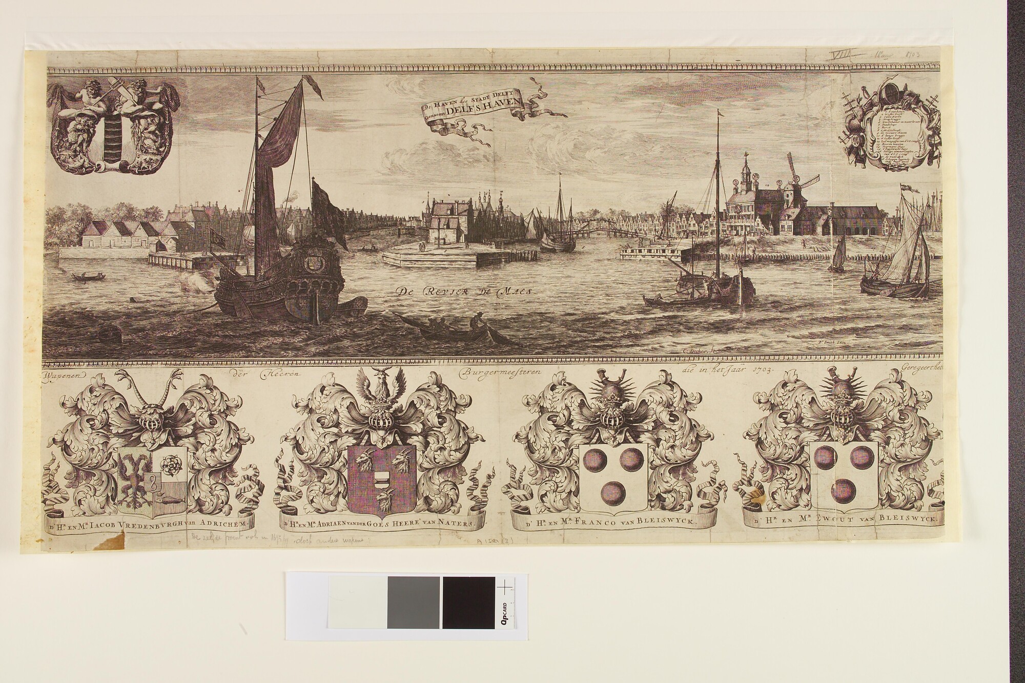 A.1521(03); De haven van de Delft = Delftshaven; prent