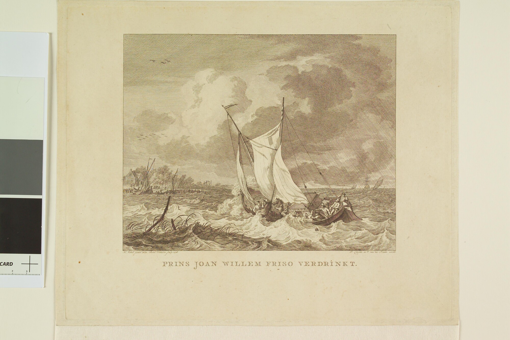 A.4151(02); Het verdrinken van Johan Willem Friso, Prins van Oranje en Nassau in 't; prent