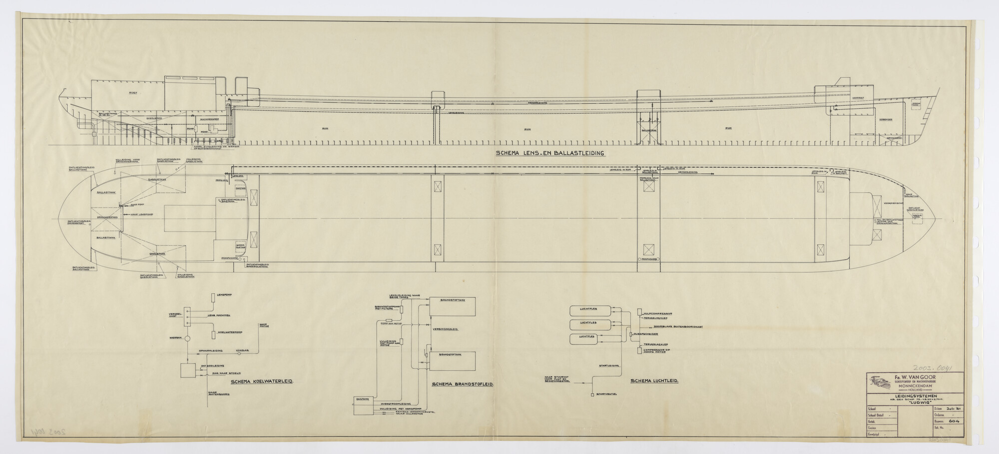 2003.0041; Leidingsystemen; technische tekening