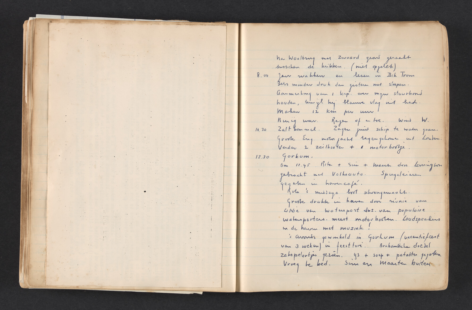 2017.0792; Logboek c.q. fotoalbum van reizen met zeeschouw Grutto in Nederland, 1955-1957; logboek