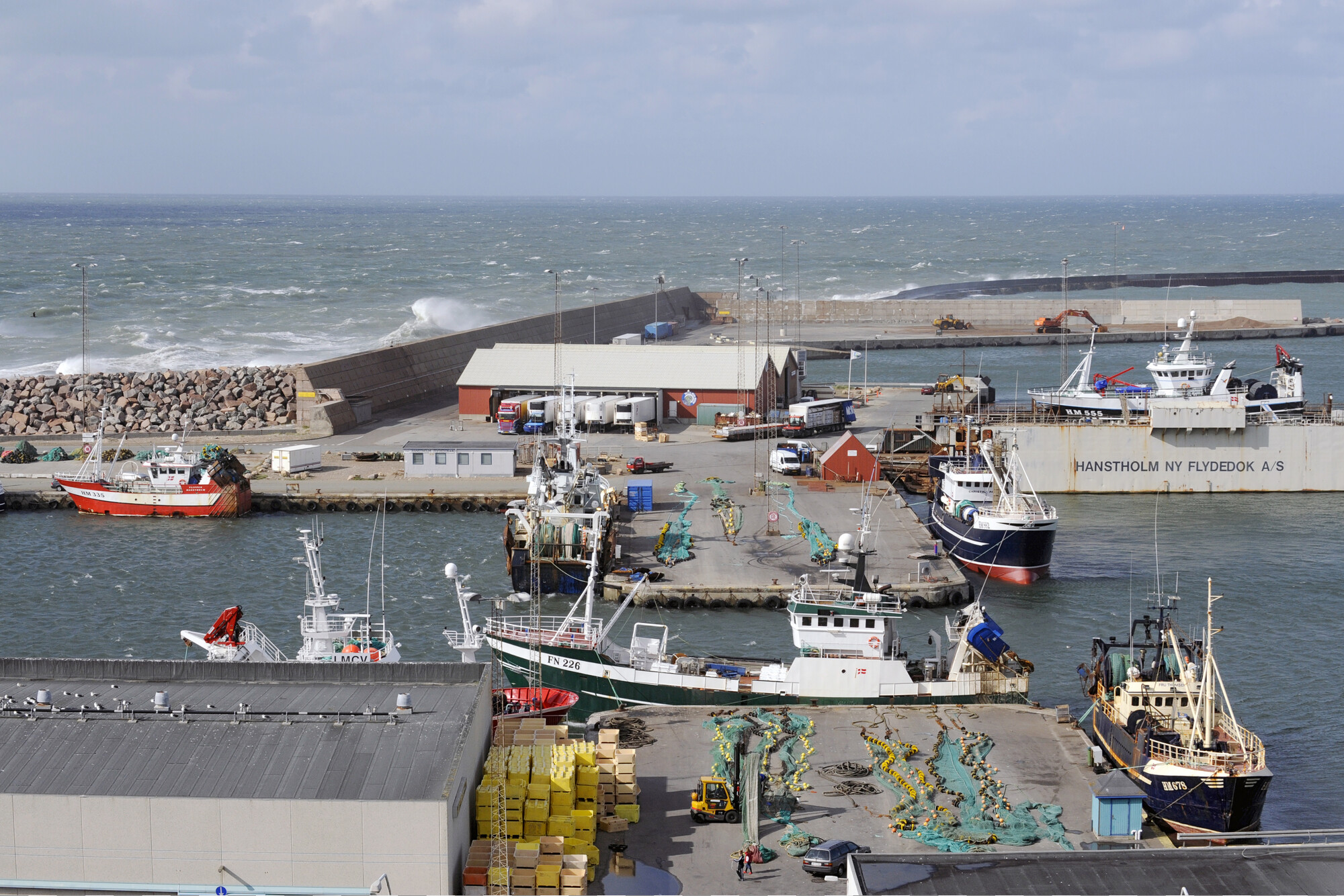 2019.0218; Kleurenfoto van de haven van Hanstholm, Denemarken, 2008; foto