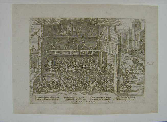 A.0145(027)026; Moord der Protestanten te Vassy, 1 maart 1562; prent