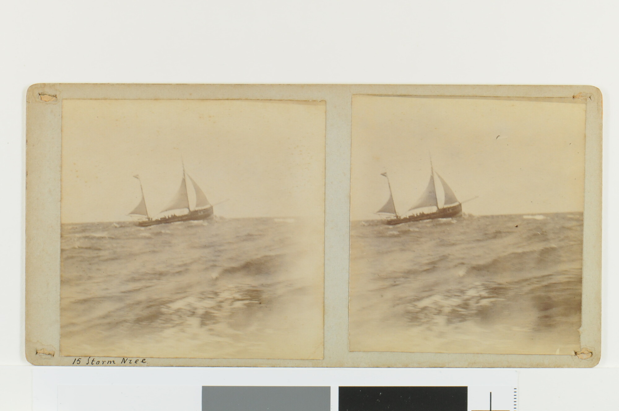 S.4834(01)10; Eén van een serie van drie stereofoto's van de loggers ('SCH 12' en 'SCH 245'); foto